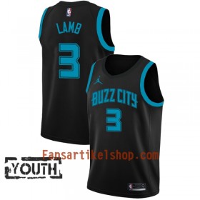Charlotte Hornets Trikot Jeremy Lamb 3 2018-19 Jordan Brand City Edition Schwarz Swingman - Kinder